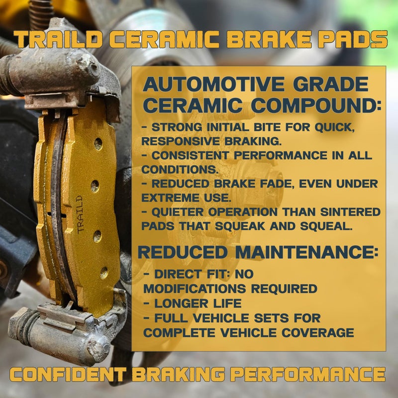 Traild Can-Am Defender MAX (6-Seater) HD10 HD9 HD8 HD7 6x6 & PRO Ceramic Brake Pad Set 2017-2025 Front & Rear - Image 3